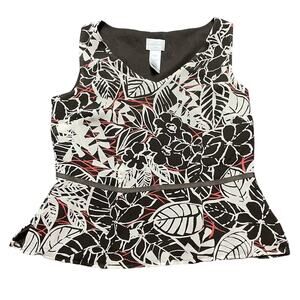 Emma James Petite Floral Top Blouse Petite Size 8 Side Zip Lined